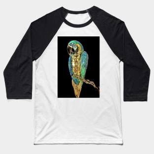 GOLD BLUE GREEN TROPICAL PARROT MACAW EXOTIC PALM POSTER PRINT Baseball T-Shirt